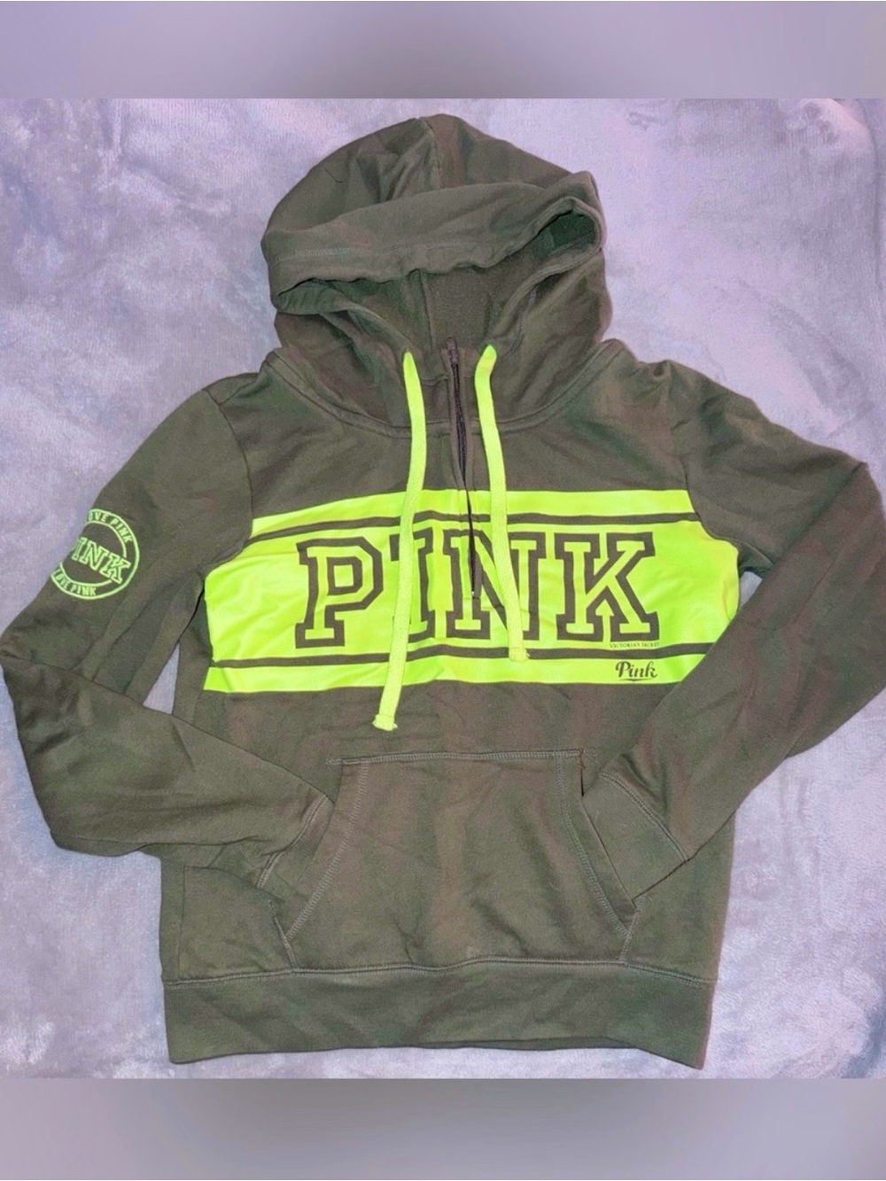 Victoria’s Secret PINK Olive Green Hoodie XS Vintage